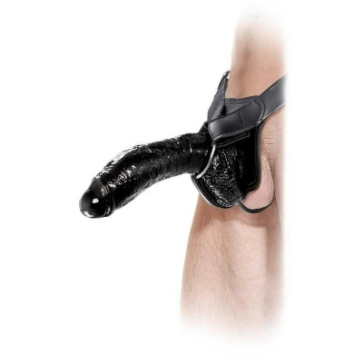 FALLO STRAP-ON FETISH FANTASY "HOLLOW EXTREME" NERO - 25.5 CM